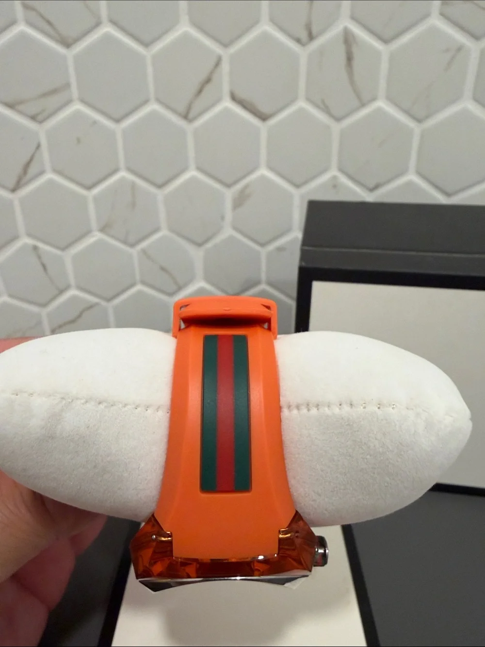 Rare find Gucci Orange and Silver mens Sport Watch